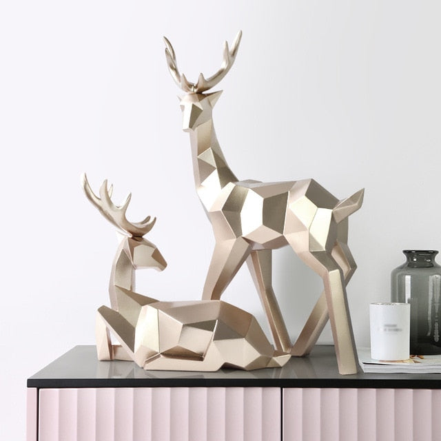Rynx Scandinavian Reindeer Sculptures Set of 2