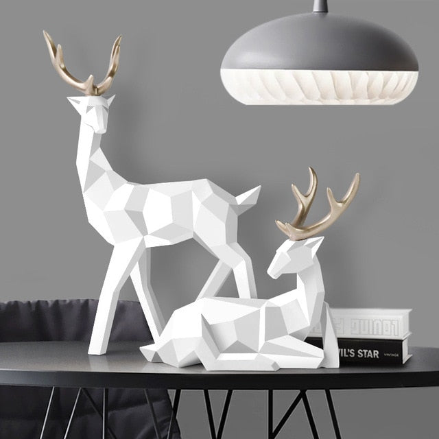 Rynx Scandinavian Reindeer Sculptures Set of 2