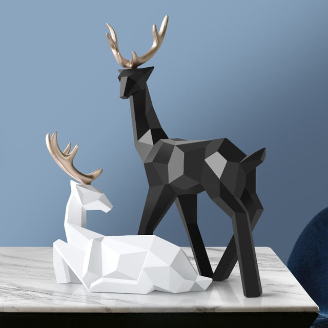 Rynx Scandinavian Reindeer Sculptures Set of 2