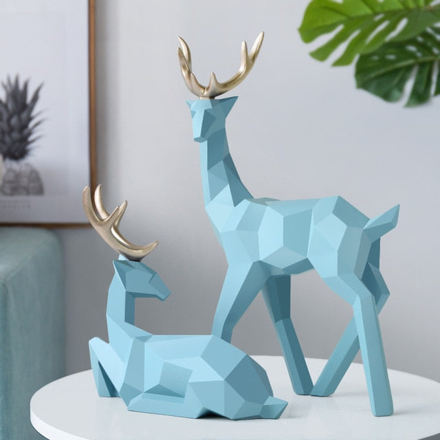 Rynx Scandinavian Reindeer Sculptures Set of 2