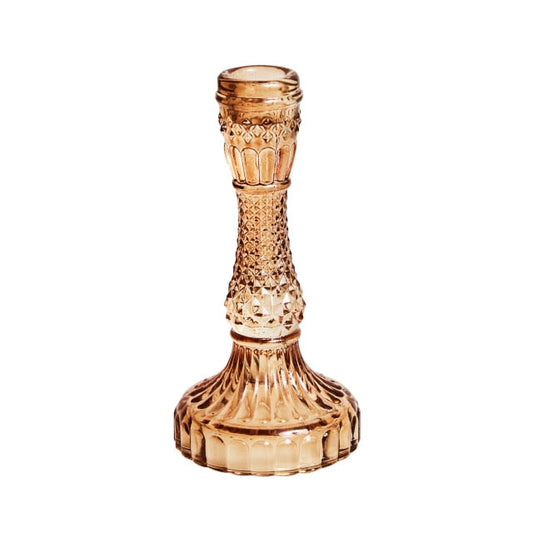 Rynx | GlowArt Vintage Glass Candle Holder | Elegant Taper Candle Holder | Home Decoration | Timeless Design