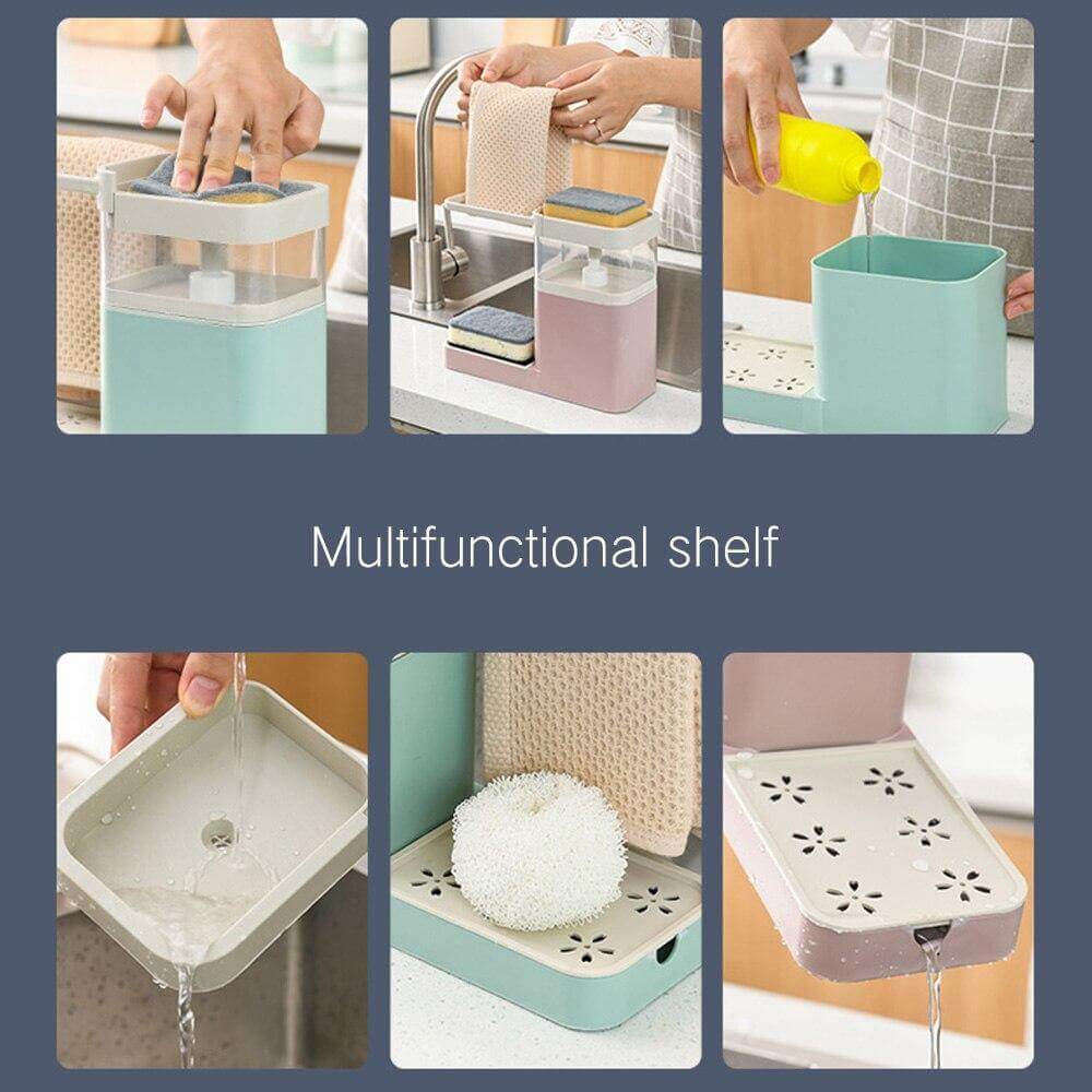 Rynx | 3in1 Multifunctional Cleaning Soap Holder Drainboard Storage