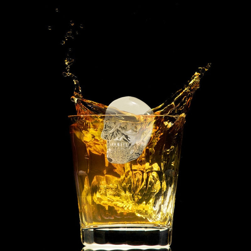Rynx | FrostSkull 3D Silicone Mold Ice Cube Maker | Skull Ice Cubes | Creative Bar Accessories