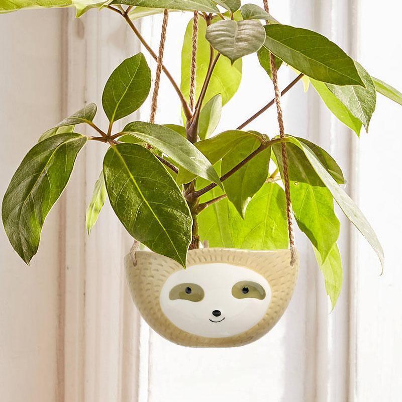 Rynx | ChillPaws Hanging Ceramic Planter for Succulents | Sloth Design | Stylish Decor for Home & Garden