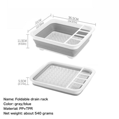 Rynx | Foldable Kitchen Dish Drying Rack with Drainer