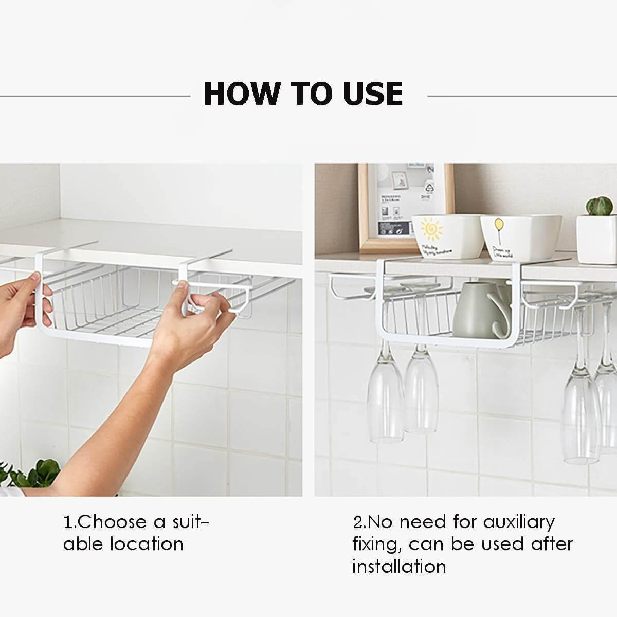Rynx | Under Cabinet Glass Holder Rack