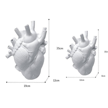 Rynx | HeartSoul Heart-shaped ceramic vase | Anatomical design | Decorative vase for home | Stylish flower vase