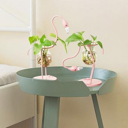 Rynx | FlamigoBloom Tropical Decorative Vase | Houseplant Container | Stylish Glass Vase with Flamingo Design