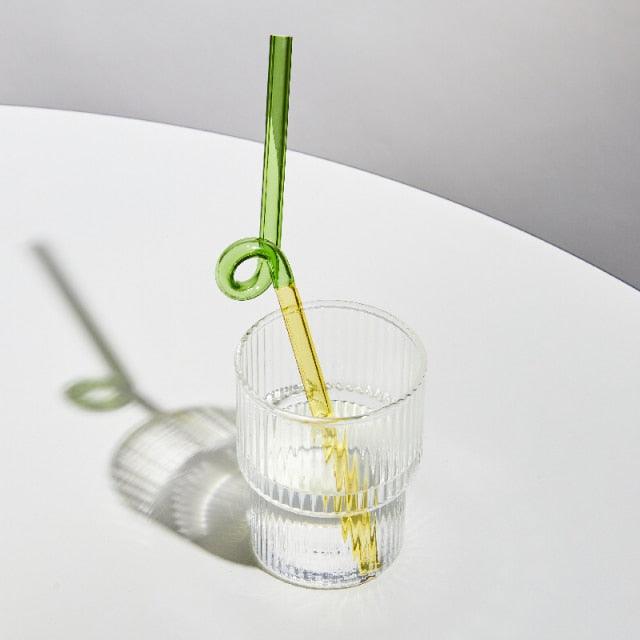 Rynx | GlassLuxe Twist Glass Straw Set | Colorful Drinking Straws | Sustainable & Reusable | For Cocktails & Smoothies