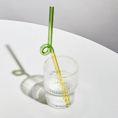 Rynx | GlassLuxe Twist Glass Straw Set | Colorful Drinking Straws | Sustainable & Reusable | For Cocktails & Smoothies