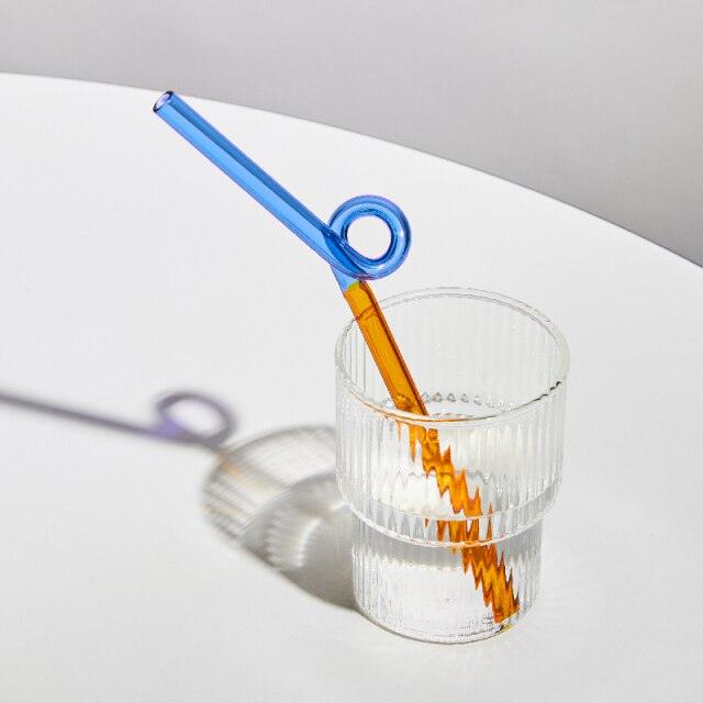 Rynx | GlassLuxe Twist Glass Straw Set | Colorful Drinking Straws | Sustainable & Reusable | For Cocktails & Smoothies