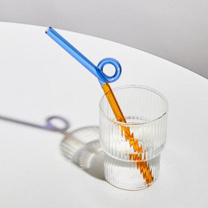 Rynx | GlassLuxe Twist Glass Straw Set | Colorful Drinking Straws | Sustainable & Reusable | For Cocktails & Smoothies