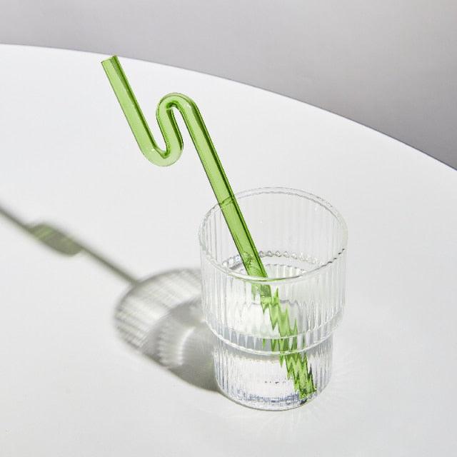 Rynx | GlassLuxe Twist Glass Straw Set | Colorful Drinking Straws | Sustainable & Reusable | For Cocktails & Smoothies
