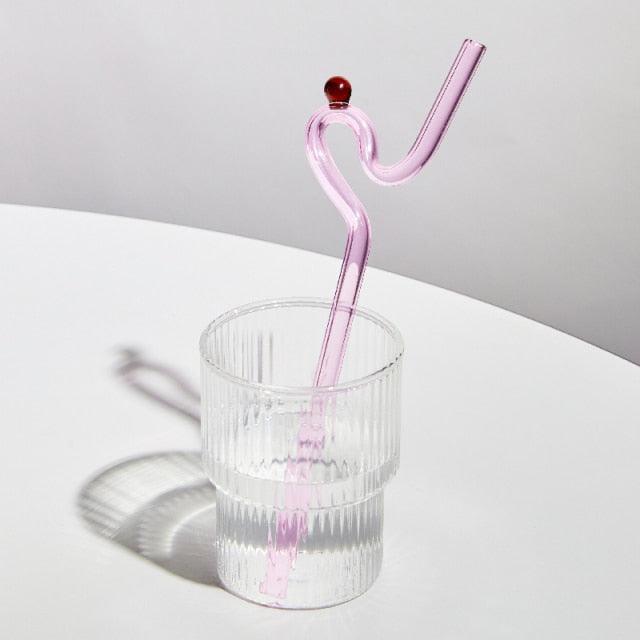 Rynx | GlassLuxe Twist Glass Straw Set | Colorful Drinking Straws | Sustainable & Reusable | For Cocktails & Smoothies