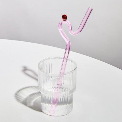 Rynx | GlassLuxe Twist Glass Straw Set | Colorful Drinking Straws | Sustainable & Reusable | For Cocktails & Smoothies