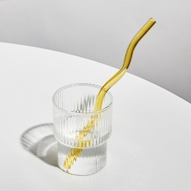 Rynx | GlassLuxe Twist Glass Straw Set | Colorful Drinking Straws | Sustainable & Reusable | For Cocktails & Smoothies