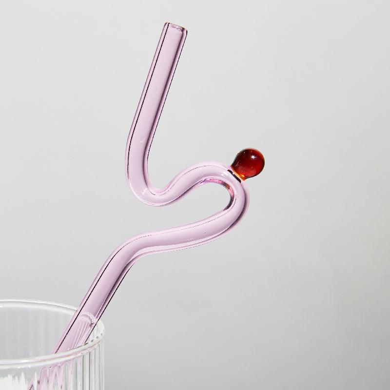 Rynx | GlassLuxe Twist Glass Straw Set | Colorful Drinking Straws | Sustainable & Reusable | For Cocktails & Smoothies