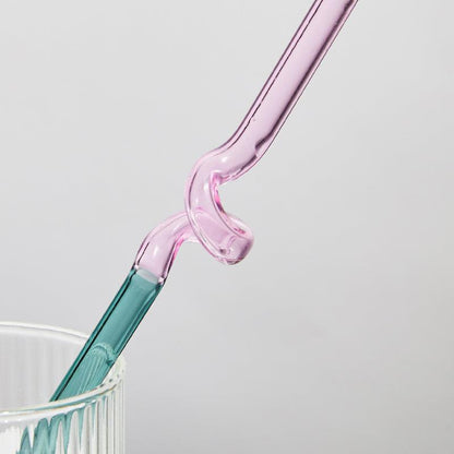 Rynx | GlassLuxe Twist Glass Straw Set | Colorful Drinking Straws | Sustainable & Reusable | For Cocktails & Smoothies