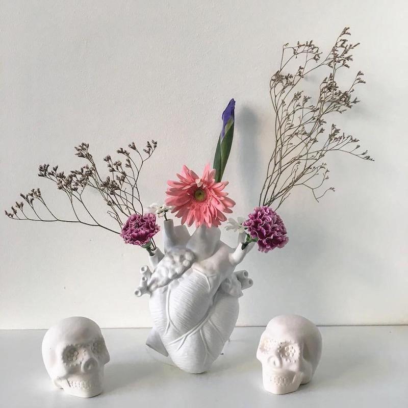 Rynx | HeartSoul Heart-shaped ceramic vase | Anatomical design | Decorative vase for home | Stylish flower vase