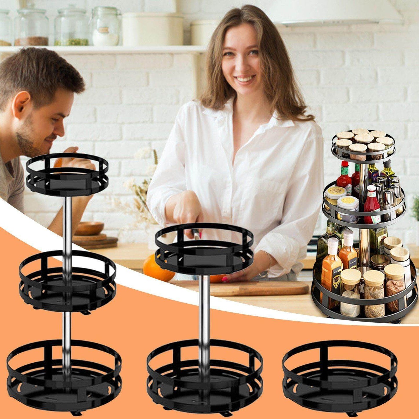 Rynx | 360 Rotating Kitchen Spice Storage Rack