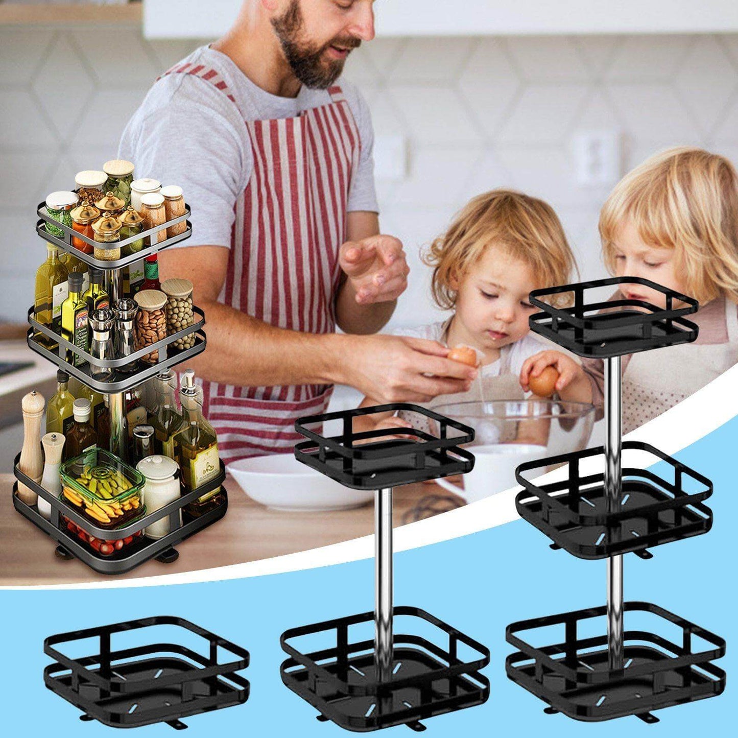 Rynx | 360 Rotating Kitchen Spice Storage Rack