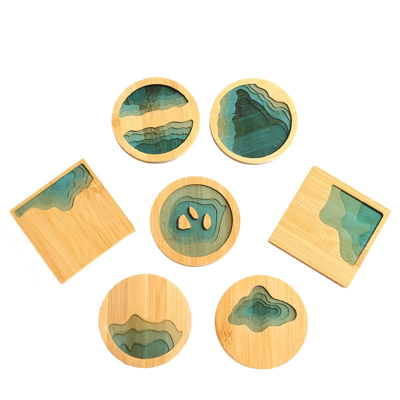 Rynx | Water Art Insulated Bamboo Coasters