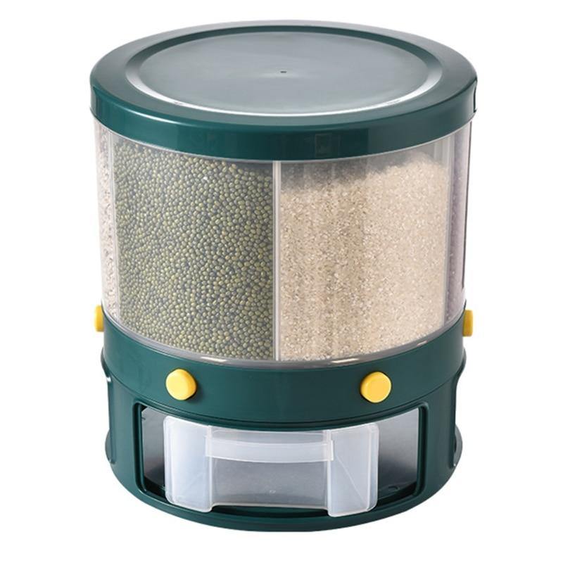 Rynx | 6 Grid Rotating Rice Storage Box Dispenser