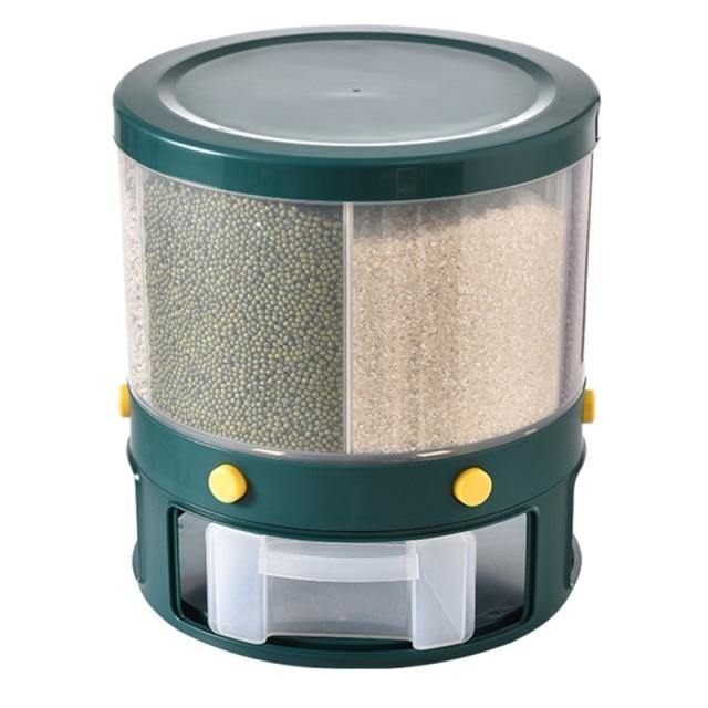 Rynx | 6 Grid Rotating Rice Storage Box Dispenser