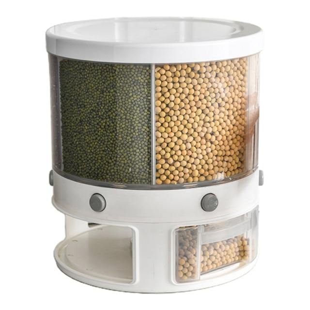Rynx | 6 Grid Rotating Rice Storage Box Dispenser