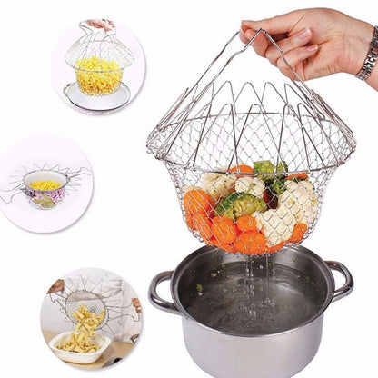 Rynx | Multifunctional Foldable Steam Fry Cooking Mesh Strainer