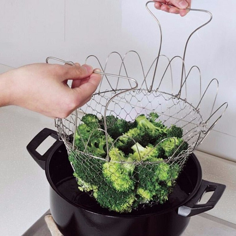 Rynx | Multifunctional Foldable Steam Fry Cooking Mesh Strainer