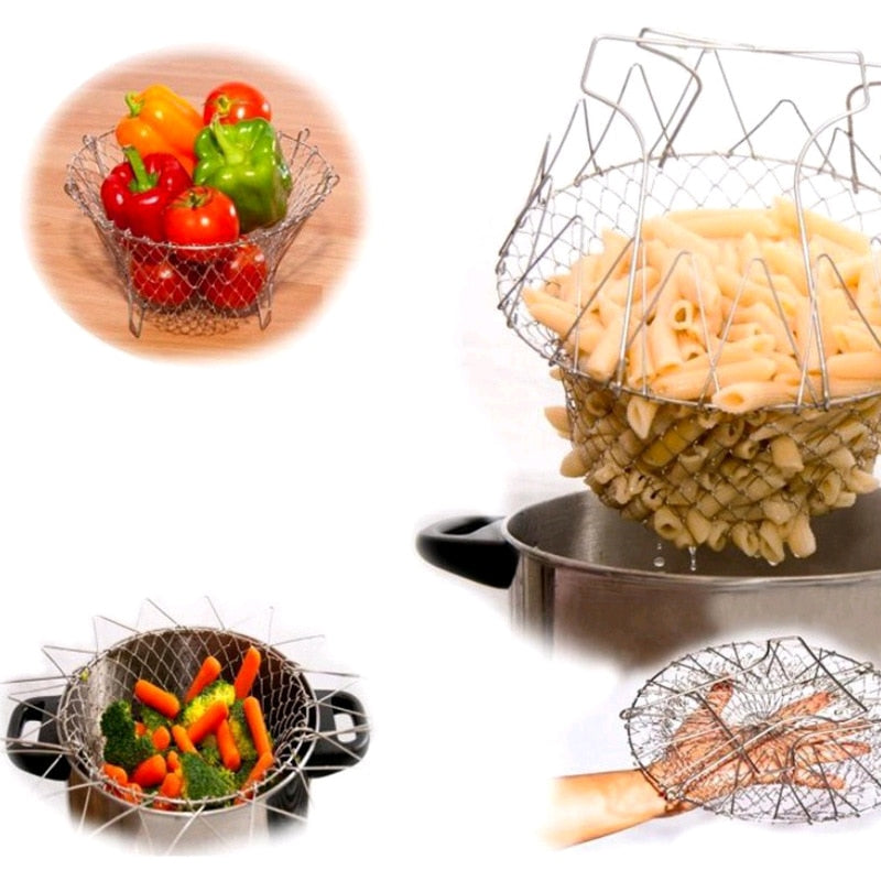 Rynx | Multifunctional Foldable Steam Fry Cooking Mesh Strainer