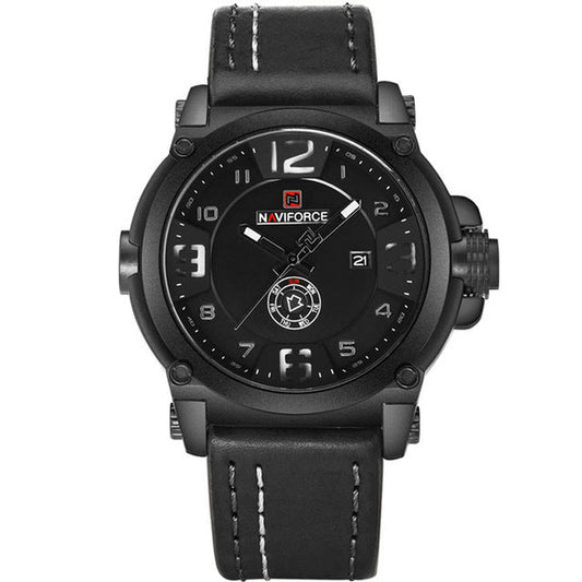 Rynx | NAVIFORCE Men's Watches Top Brand Luxury Sport Quartz-Watch Leather Strap Clock Men Waterproof Wristwatch relogio masculino 9099