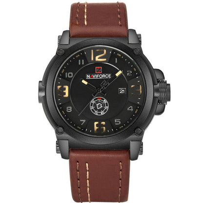 Rynx | NAVIFORCE Men's Watches Top Brand Luxury Sport Quartz-Watch Leather Strap Clock Men Waterproof Wristwatch relogio masculino 9099