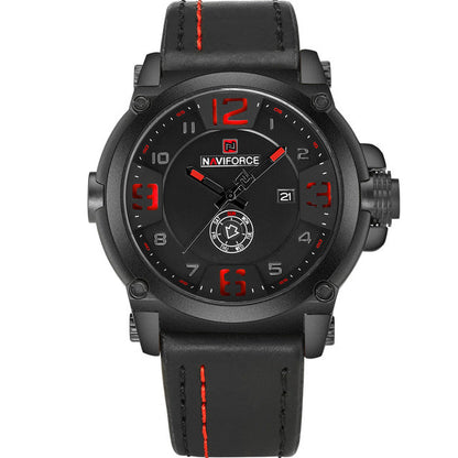Rynx | NAVIFORCE Men's Watches Top Brand Luxury Sport Quartz-Watch Leather Strap Clock Men Waterproof Wristwatch relogio masculino 9099