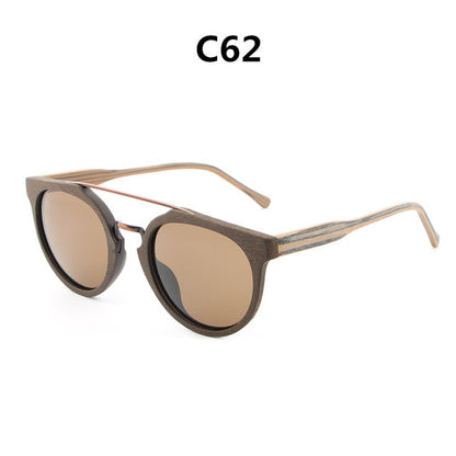 Rynx | HDCRAFTER Round Vintage Wood Sunglasses Polarized Mens Brand Designer Sun Glasses Wooden Sunglass Women oculos de sol masculino