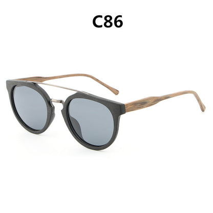 Rynx | HDCRAFTER Round Vintage Wood Sunglasses Polarized Mens Brand Designer Sun Glasses Wooden Sunglass Women oculos de sol masculino
