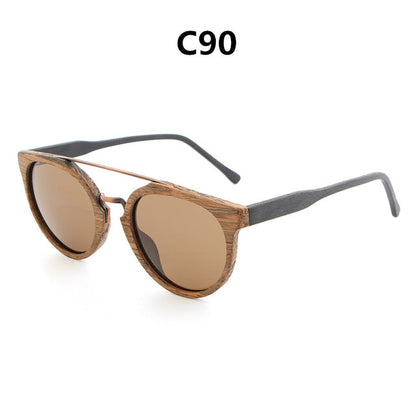 Rynx | HDCRAFTER Round Vintage Wood Sunglasses Polarized Mens Brand Designer Sun Glasses Wooden Sunglass Women oculos de sol masculino