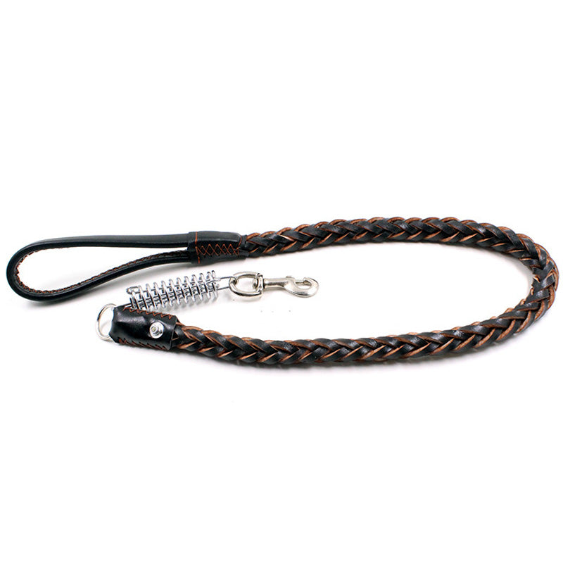 Rynx | Leather Dog Training Pet Leash with Spring Buffer to Decrease Pull Tension