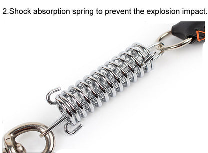 Rynx | Leather Dog Training Pet Leash with Spring Buffer to Decrease Pull Tension