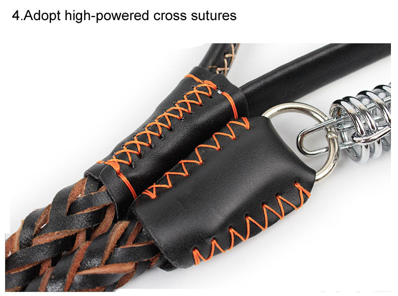 Rynx | Leather Dog Training Pet Leash with Spring Buffer to Decrease Pull Tension