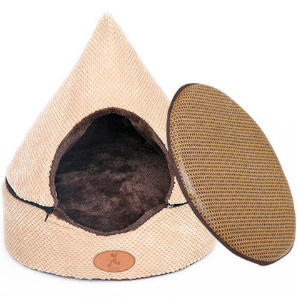 Rynx | HOOPET Pet Dog Cat Tent House All Seasons Dirt Resistant Soft Yurt Bed with Double-Sided Washable Cushion