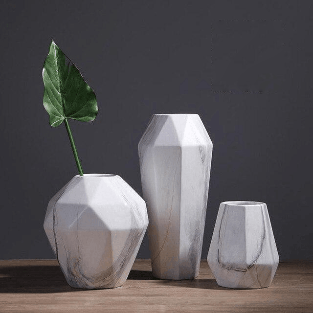 Rynx | GeoMarble Geometric Marble Vases | Timeless Design | High-Quality Decoration | Perfect for Home