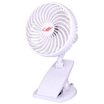 Rynx | Mini Mute Clamp Fan Rechargeable Silent 4 Blades Baby Stroller Fans Portable Air Cooling 3 Speeds Desk USB Fan with USB output