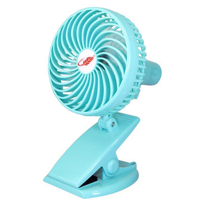 Rynx | Mini Mute Clamp Fan Rechargeable Silent 4 Blades Baby Stroller Fans Portable Air Cooling 3 Speeds Desk USB Fan with USB output