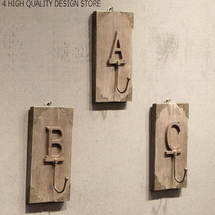 Rynx | 3CS Iron Wooden Alphabet Hanging Hooks