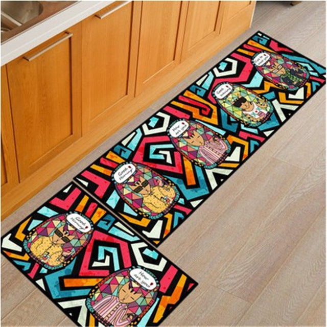 Rynx | Long Absorbent Patterned Non-Slip Kitchen Floor Mats