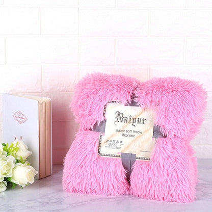 Rynx | Therapeutic Pink Fluffy Velvet Fleece Throw Blanket - Crib to King Size