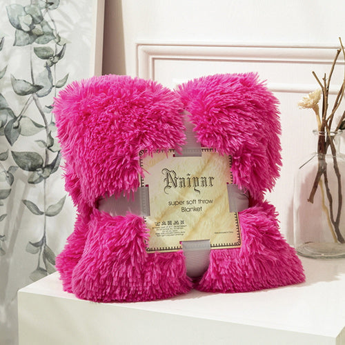 Rynx | Therapeutic Hot Pink Fluffy Velvet Fleece Throw Blanket - Crib to King Size
