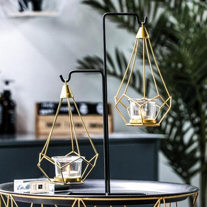 Rynx | GeoLume Geometric Hanging Candle Holder or Vase made of Iron | Modern Design | Versatile Decoration